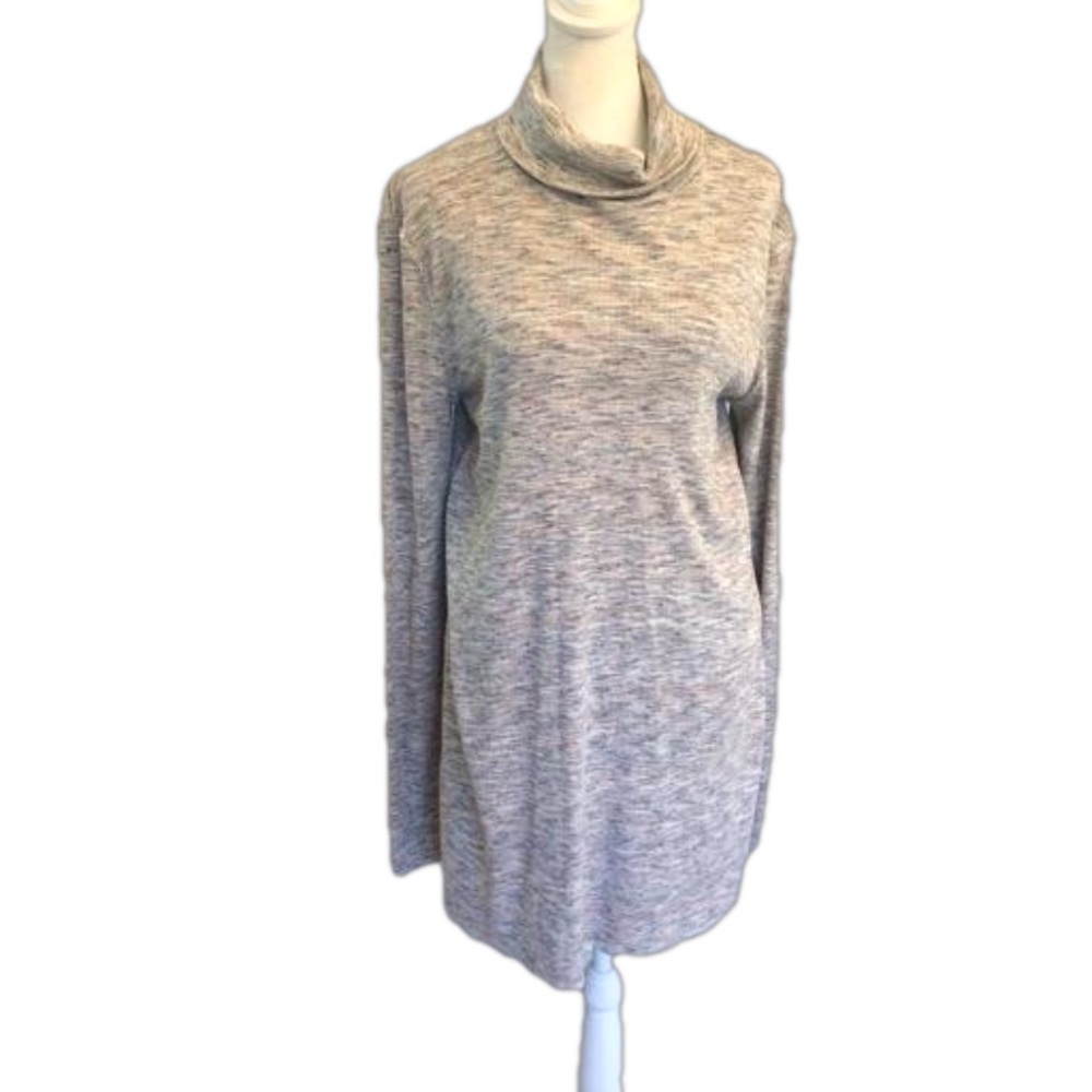 We the Free People Stonecold turtleneck tunic top split back. Gray multi Size L